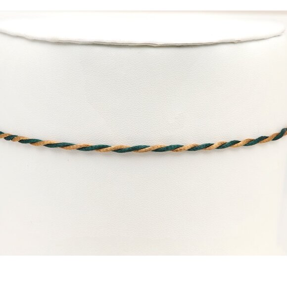 Brown Green Thread Necklace Choker Adjustable Length Twisted Design Chokers (#91 - Picture 9 of 12